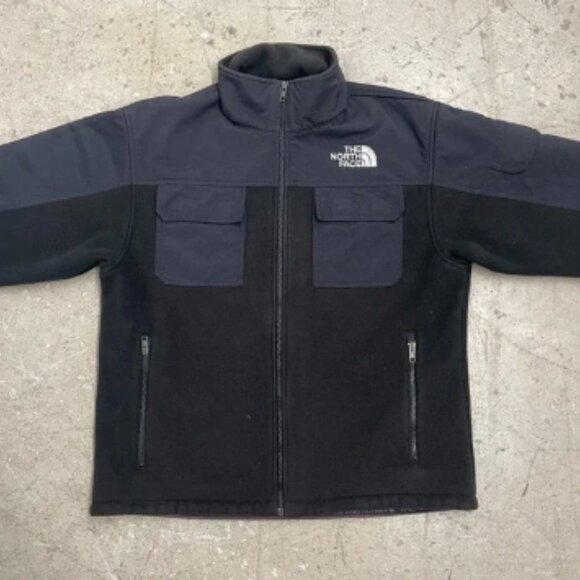 The North Face Jacket Mens Large Blue Black Fleece Pockets Outdoor Gorpcore - Picture 3 of 16
